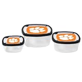 NCAA Clemson Tigers Nesting Square Container, 3-Piece, Clear
