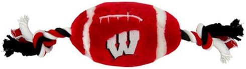 Pets First Collegiate University of Wisconsin Badgers Plush Rope Football Dog Toy
