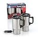 Set of 2 Heated Stainless Steel Travel Mugs