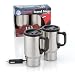 Set of 2 Heated Stainless Steel Travel Mugs