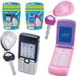 Great Kids Toy! Lets Go Set: Play Cell Phone and Key Alarm - (Two assorted styles: Silver bar phone set and Pink flip-phone set)