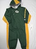 Green Bay Packers Infants / Babys / Kids green and yellow hooded Wind Suit coverall by Reebok
