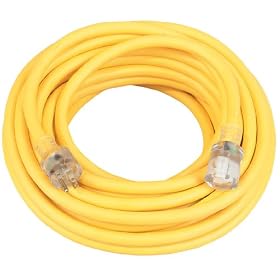 Coleman Cable 01459 14/3-Wire Gauge SJEOW Agricultural Grade Extension Cord, Yellow, 100-Feet: Home Improvement