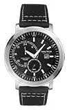 Image of Nautica A95001 Gents Multi Round Black Leather Strap Watch