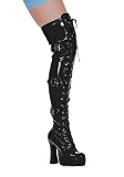 Krupa: 5 Inch Chunky Heel Thigh High Boot