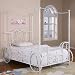 Powell Princess Emily Shabby Chic White with Pink Sand-Through Carriage Canopy Full Bed Includes Bed Frame