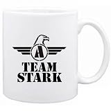 Team Stark - Falcon Initial Nachnamen Tasse (Weiß, Keramik, 325 ml)