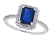 1.58Ct Emerald Cut Genuine Sapphire and Diamond Ring in 14Kt White Gold-8