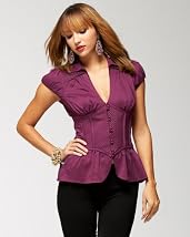 Dot Pleated Bodice Top