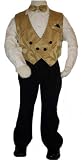 CLEARANCE New Gold Jacquard Boys Dress Vest Set with Cap Sz 24M to 4T