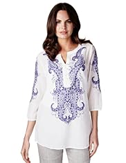 Per Una Pure Cotton Folk Embroidered Kaftan Top