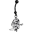 Black and White Pirate Skull Belly Ring