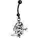 Black and White Pirate Skull Belly Ring