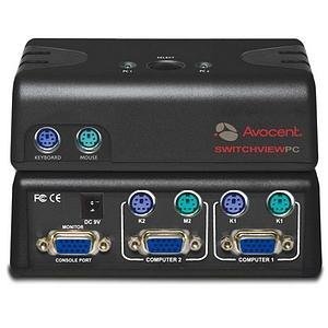 Switchview MM2 2 Port PS 2 USB KVM Switch USB 2.0 Hub with Audio by Avocent