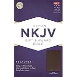 nkjv gift  award bible brown imitation leather