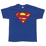  : Superman - Classic Yellow Shield Logo on Blue T-Shirt