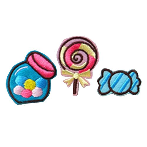 6 small pieces CANDY SWEETS LOLLY Children Iron On Patch Fabric Applique Motif Decal