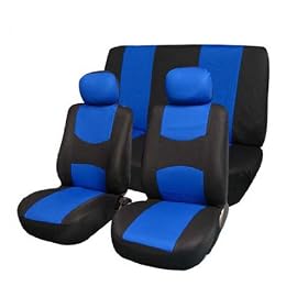 FH-FB050112 Flat Cloth Car Seat Covers Blue / Black Color