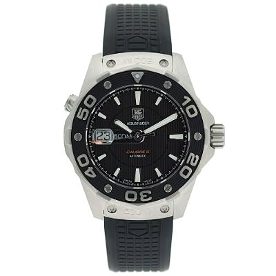 TAG Heuer Men's WAJ2110.FT6015 Aquaracer Calibre 5 Automatic 500M Black Rubber Watch by TAG Heuer