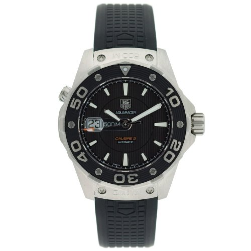 TAG Heuer Men s WAJ2110.FT6015 Aquaracer Calibre 5 Automatic 500M Black Rubber Watch