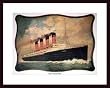 Art Poster Wood Framed Print - R.M.S. Lusitania - Artist: unknown- Poster Size: 20 X 26