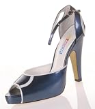 NASCAR Maria Womens Dress Heels Shoes Pumps Blue White