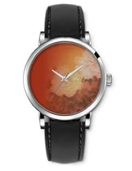 SPRAWL Aanalog Fashion Series Silver Ladies Watches of Genuine Black Leather Strap,Unique Wrist Watch for Women Girls Designed with White flowers in background