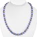 EXP Handmade Blue-White Fusion Glass & Silver Tone Necklace
