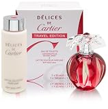 Delices de Cartier for Women 2 Piece Set Includes: 1.6 oz Eau de Toilette Spray + 3.3 oz Soft Body Milk