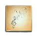 Memory Card Reader (SD, SDHC, SmartMedia, RS-MMC, MMCmobile, MMC, MMC Plus, Memory Stick Micro (M2) & Pro & Duo, MicroSD, and xD Picture Card) Square of Vintage Flourished Treble Clef with Music Notes (Piano Keys)
