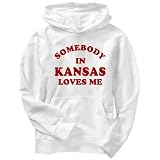 SOMEBODY Kansas Usa States Mens Hoodie (White, Sizes X-Small - XXX-Large)