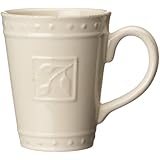 Signature Housewares Sorrento Collection 14-Ounce Mug, Ivory Antiqued Finish