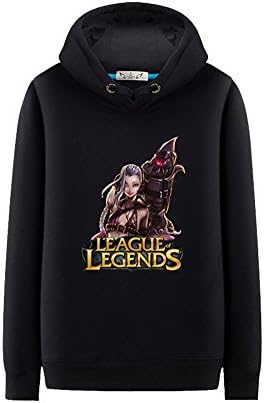 Crofhple League of Legends LOL Hero Cute Jinx Hoodies Sweaters (XL, Black)