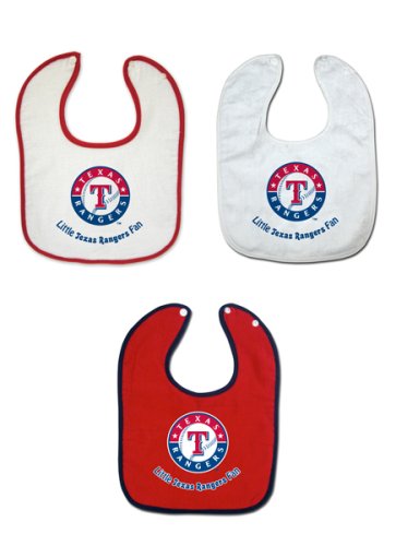 Texas Rangers 3 Pack Snap Bib Set