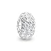 Bling Jewelry Sterling Silver Shamballa Inspired White Swarovski Crystal Bead Fits Pandora