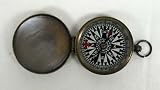Antique Bronze Finish Hiking Pocket Compass with Cover