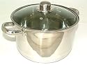 Style Works Stock Pot a 6.4 Litre Stockpot in Polished Stainless Steel with Glass Lid