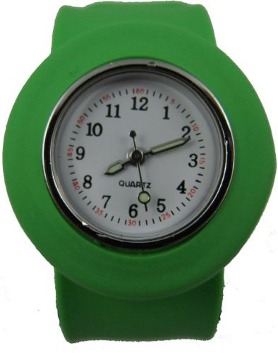 Acczilla Slap Watch - Silicone Slap On Watch - Green - Childrens Size