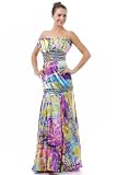 Ball Gown Formal Prom Strapless Printed Dress #2687