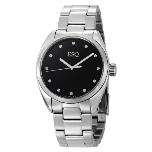 MOVADO Watch:ESQ by Movado Men's 7301361 Sport Classic Stainless-Steel with Diamonds Black Round Dial Watch Images