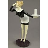 Toilet tissue holder standing maid hand painted resin decorative