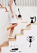 Made in US - Free Custom Color - Free Squeegee -Funny Cats, set of 4 - stickers playroom removable vinyl art wall decals