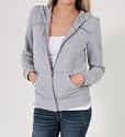 Brand and Label Ruffled Upper Detailed Hoodie in Grey