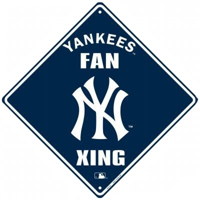 MLB Baseball 12 x 12 Metal Fan Xing Sign - New York Yankees