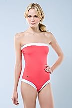 Contrast Finished Strapless Bathing Suit