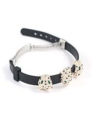 Yours PU Belt With Stainless Steel Button Leopard Bangle Bracelet Use Austria Crystal
