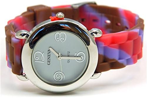 Toc Childrens Funky Multi-Coloured Striped Silicone Strap Watch