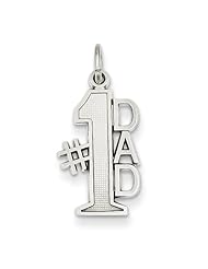 14k White Gold Polished #1 Dad Charm