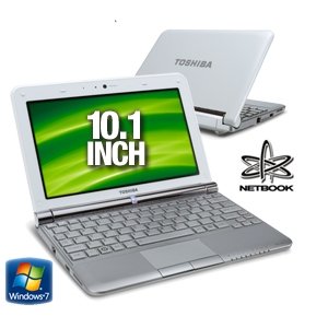 Toshiba Mini NB305-N440WH 10.1-Inch Frost White Netbook (8 Hour Battery