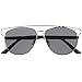 zeroUV - Modern Fashion Full Metal Crossbar Technologic Flat Lens Aviator Sunglasses 54mm